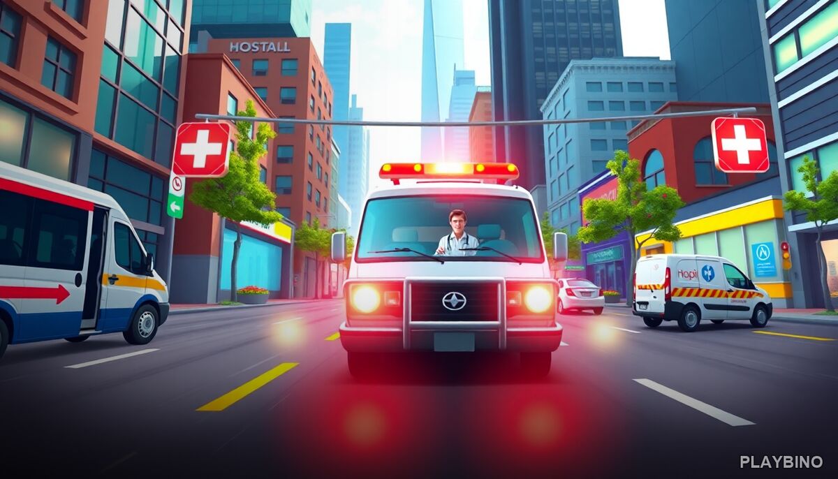 Ambulance Rush: Emergency Driving Through City Traffic image