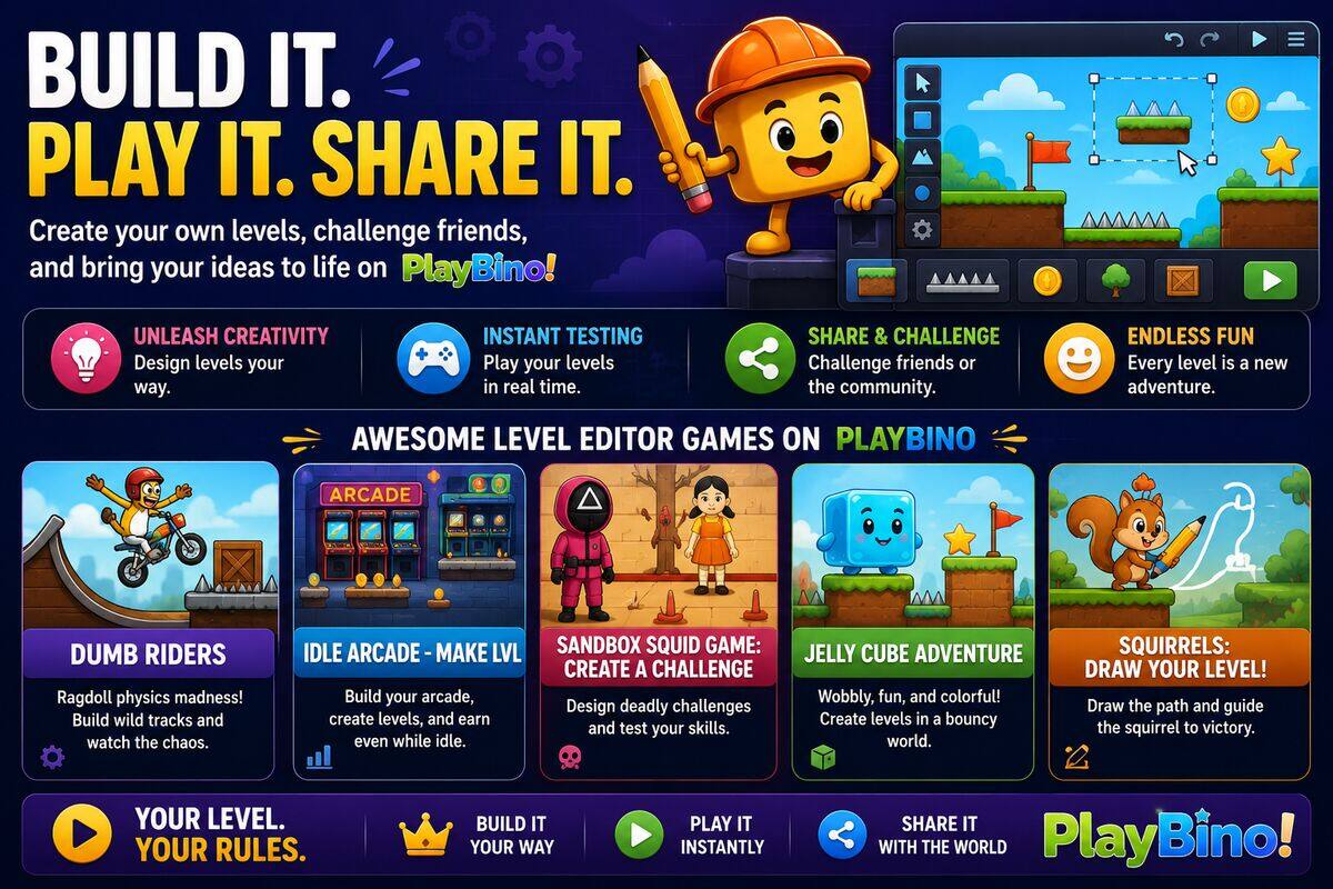 Build, Play, and Create: The Best Level Editor Games on PlayBino image