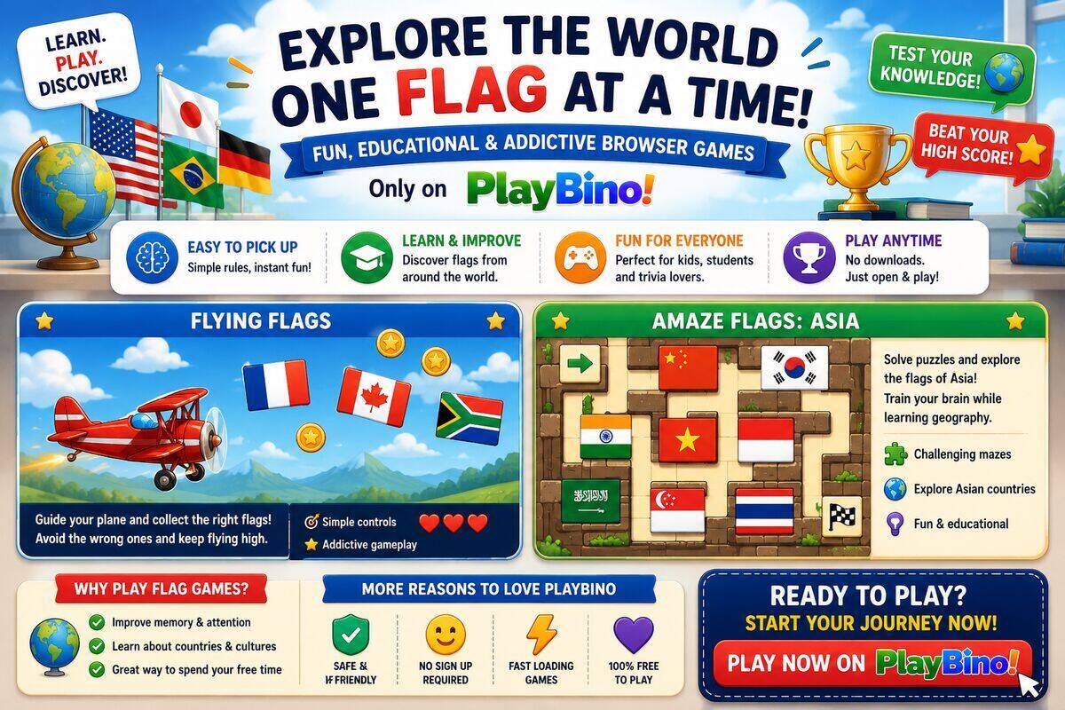 Explore the World Through Flag Games on PlayBino image