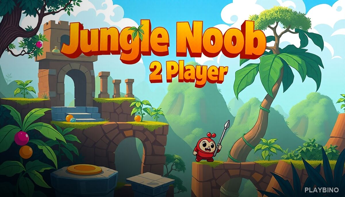 Funny Noob 2 Player: Cooperative Chaos in a Colorful Forest image