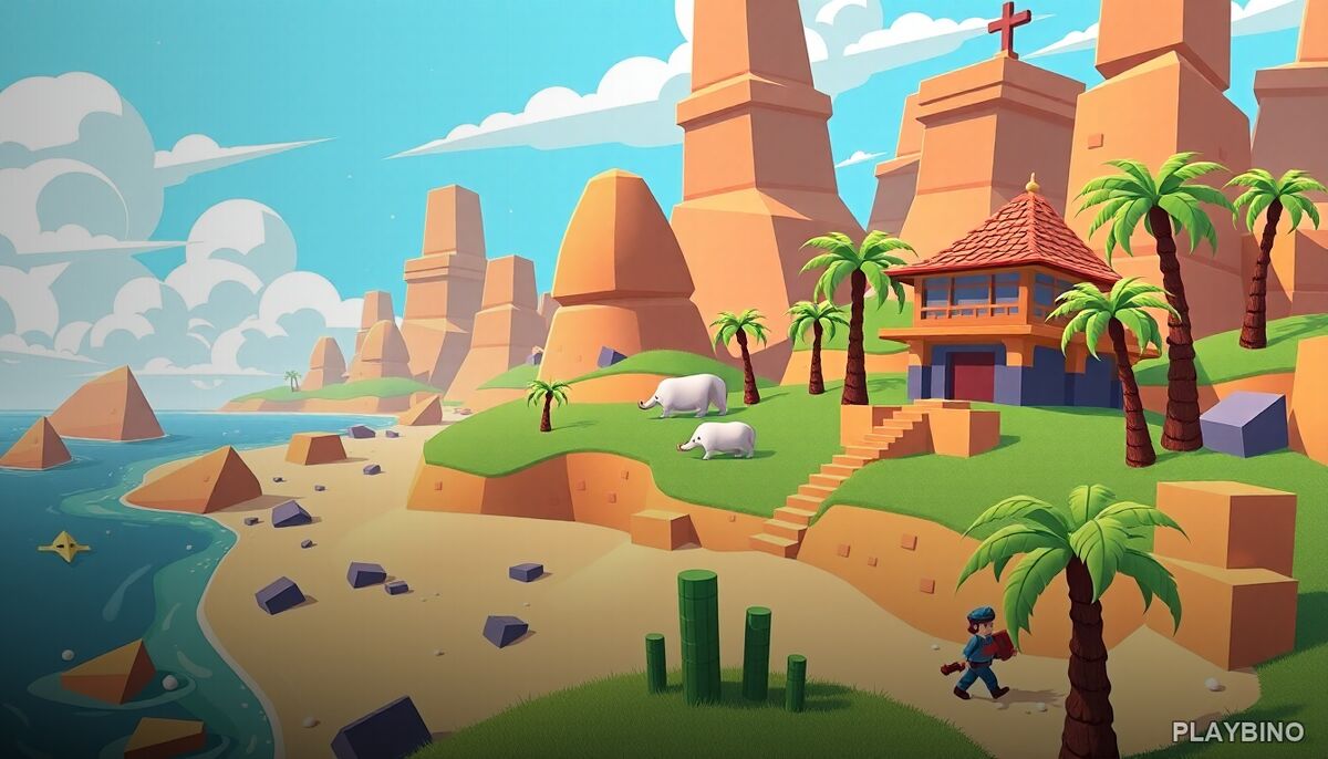Noob vs Pro Sand Island: Cooperative Survival on a Hostile Desert image