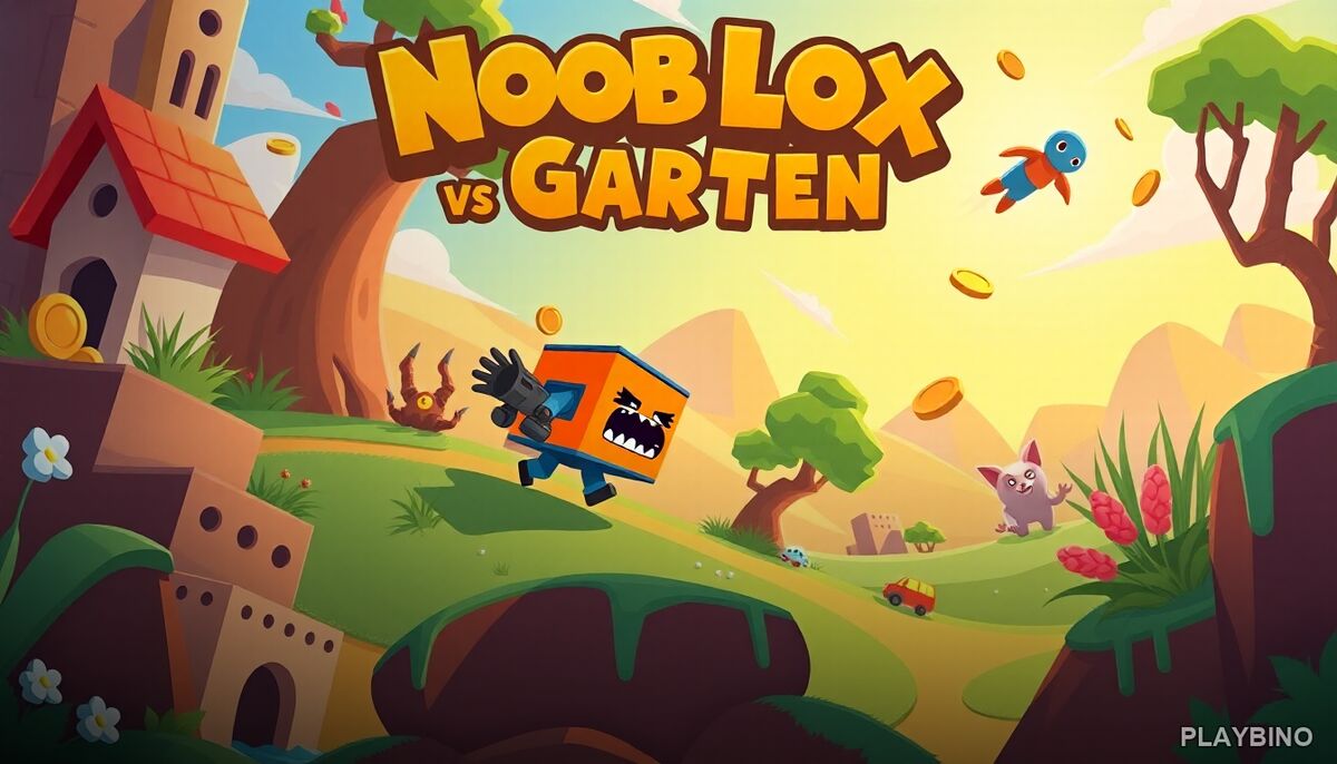 NoobLox vs Garten 2 Player: Co-op Combat in a Monster-Filled Garden image