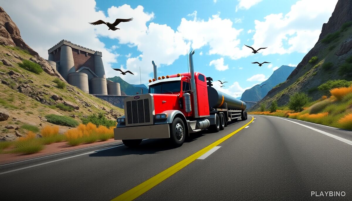 Oil Tanker Truck Transport: Driving Heavy Cargo Through Mountain Routes image