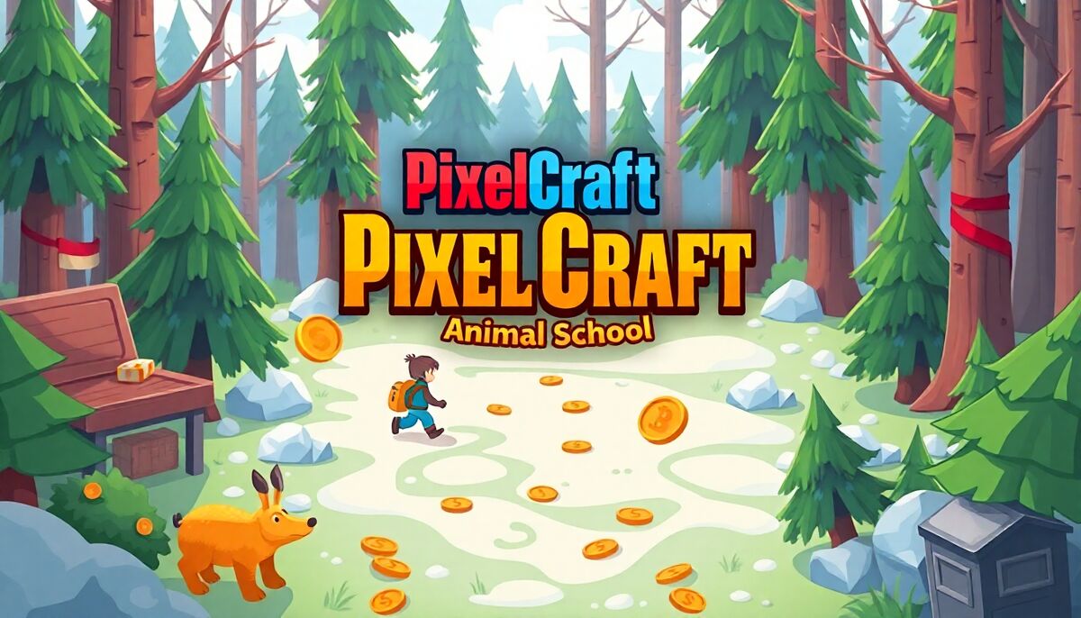 PixelCraft Animal School: Survive the Frozen Forest image