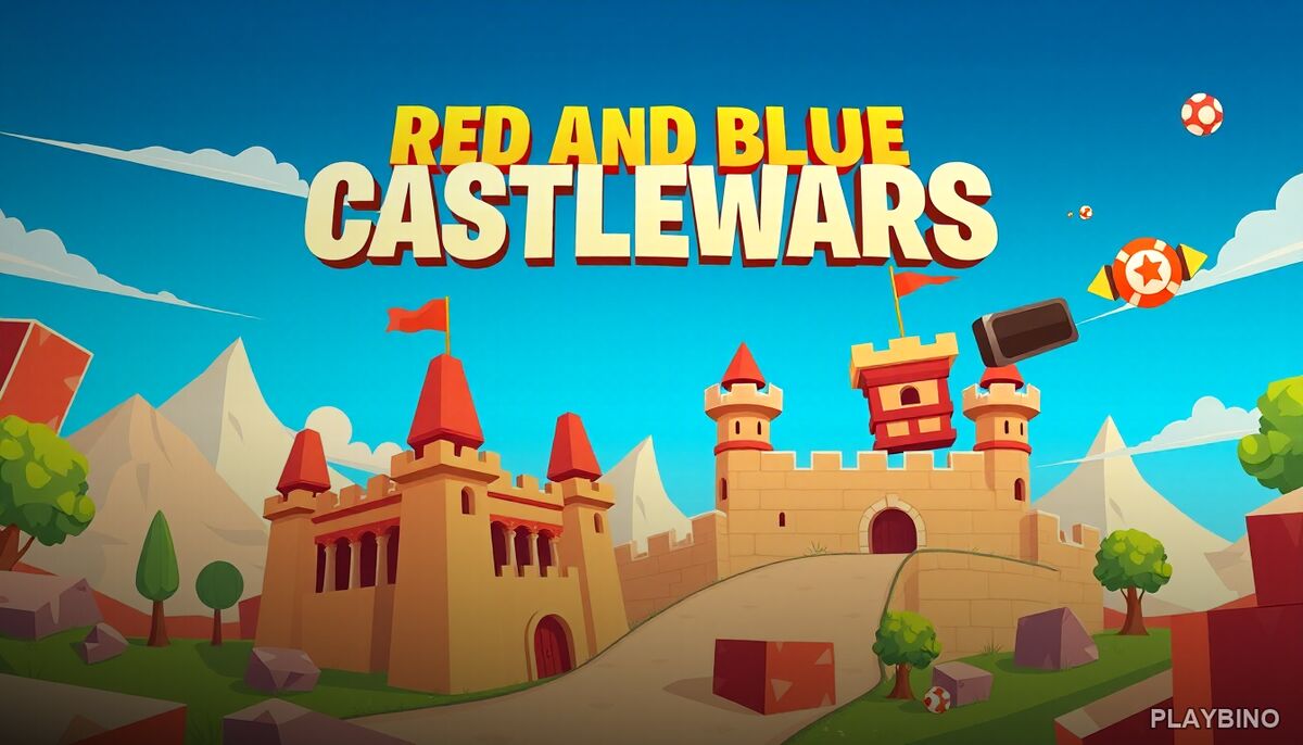 Red and Blue Castlewars: Physics Artillery PvP Browser Game image