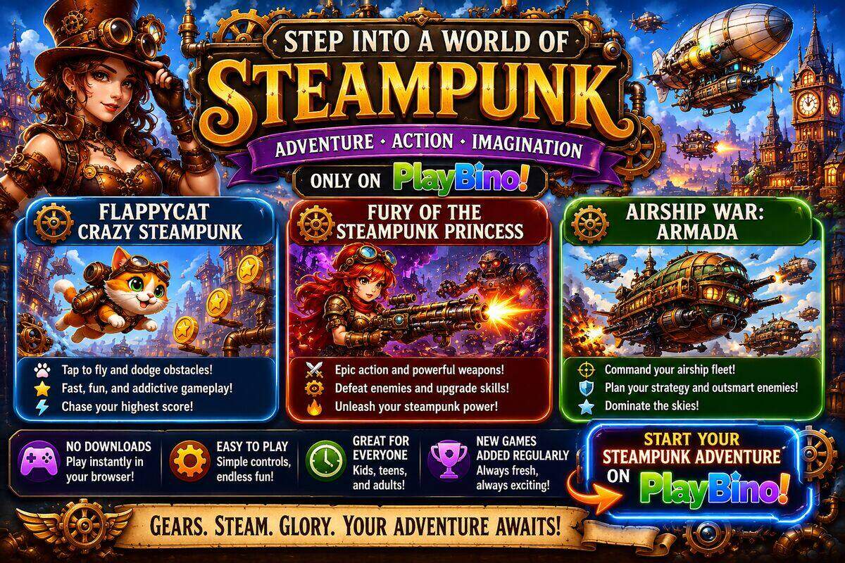 Gears, Goggles, and Glory: Exploring Steampunk Games on PlayBino image