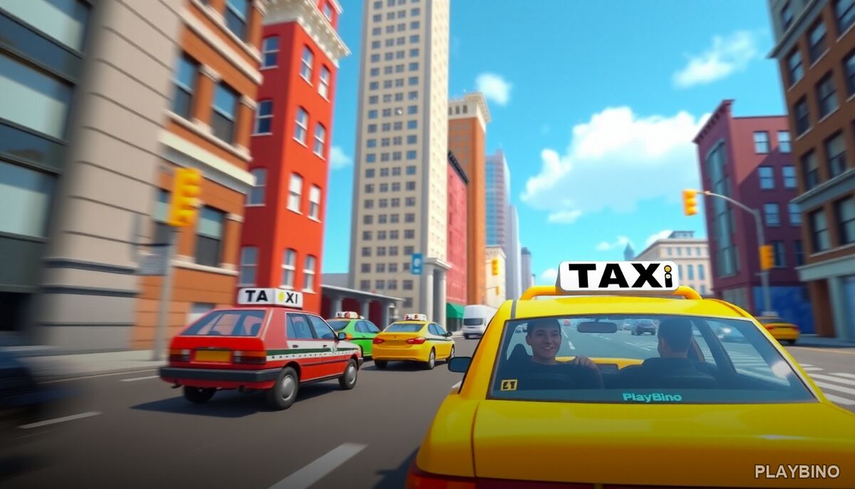 Taxi Time: Arcade Cab Racing with Star-Chasing Strategy image
