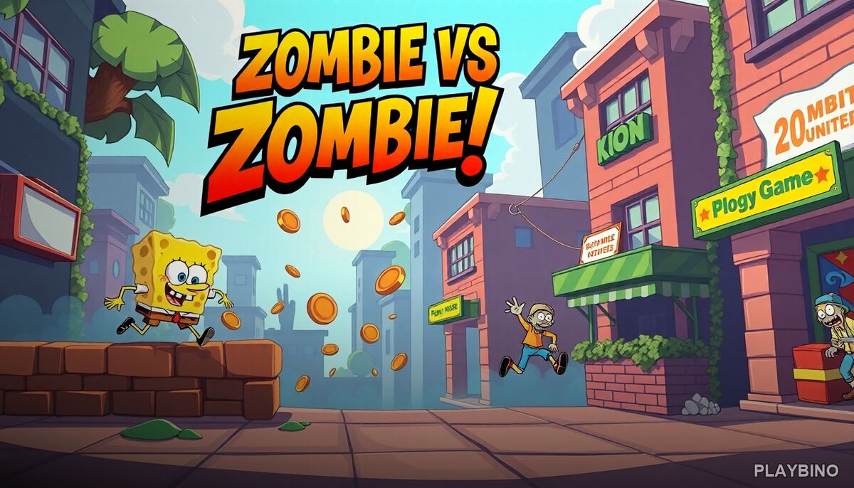 Zombie Vs SpongeBoob: Endless Runner Chaos in Bikini Bottom image