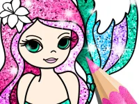 Mermaid Coloring Book Glitter image